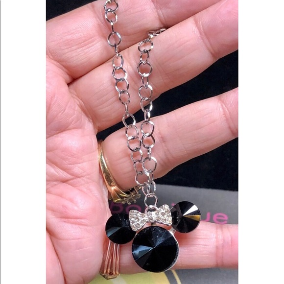 💕🐭black mouse ear charm bracelet handmade link chain style stainless steel - Picture 11 of 12